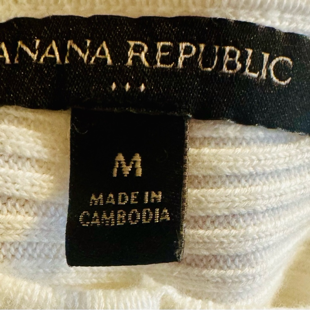Banana Republic White Ribbed Tank Top - Picture 3 of 3